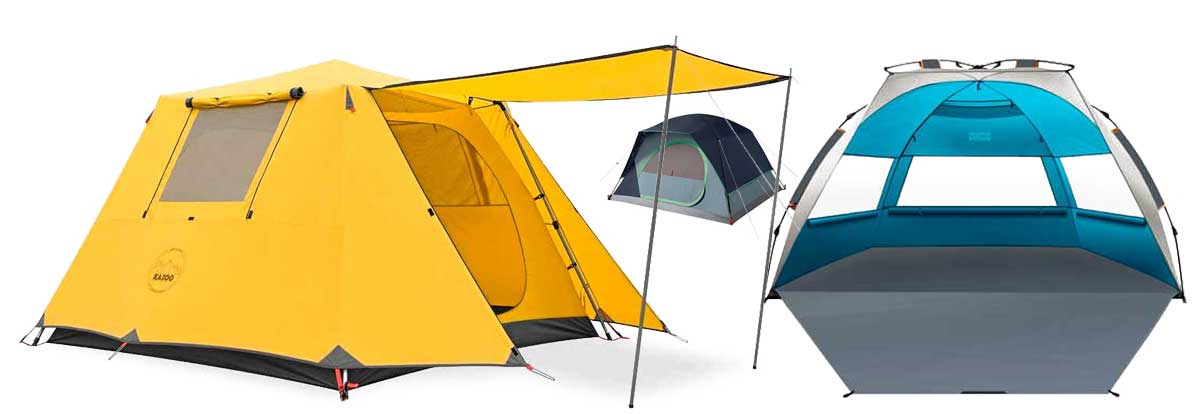 Distintos diseños de tiendas para acampar